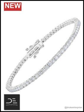 Moissanite Tennis Bracelet Women VVS1 2.2cttw 6.5in Double Safety Clasp Sparkly
